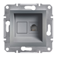 Розетка телефонна RJ11 на 4 контакт Schneider Electric Asfora Сталь EPH4100162, фото 1