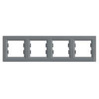 Рамка четверна Schneider Electric Asfora горизонтальна Сталь EPH5800462, фото 1