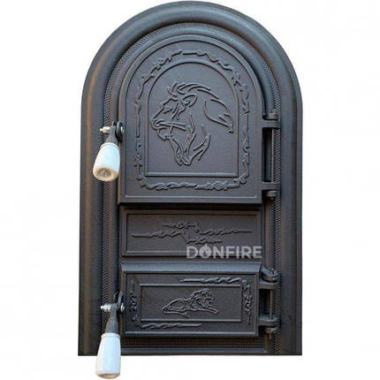 Дверцята камінні чавунні без скла Iron Fire LEON 345x560, фото 2