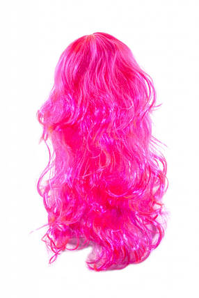 Перука карнавальна з довгим волоссям малинова, 65 см, фото 2