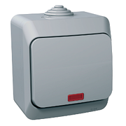 Вимикач Schneider-Electric Cedar Plus 1-клавішний з підсвіткою IP44 16А сірий, WDE000614