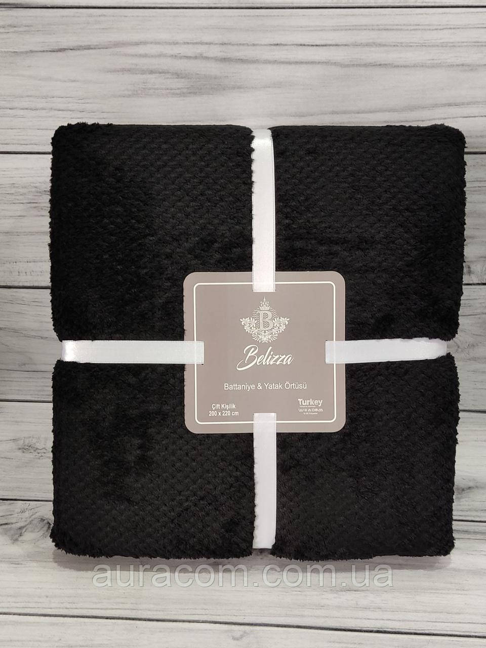 Чорний плед, покривало, розмір євро, Туреччина, фото 1