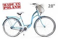 Велосипед жіночий міський VANESSA 28 Blue з кошиком