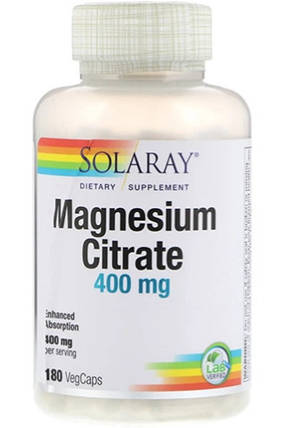 Магній Solaray Magnesium Citrate 133 mg 180 Veg Caps, фото 2