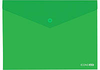 Папка-конверт "Economix" №E31316-04 A5 на кнопці прозор. зелена(12)(192)