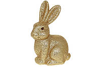 Фігурка декор. пласт. "Пасхальний кролик" 21,5см,з глітером,золото №113-058/Bonadi/