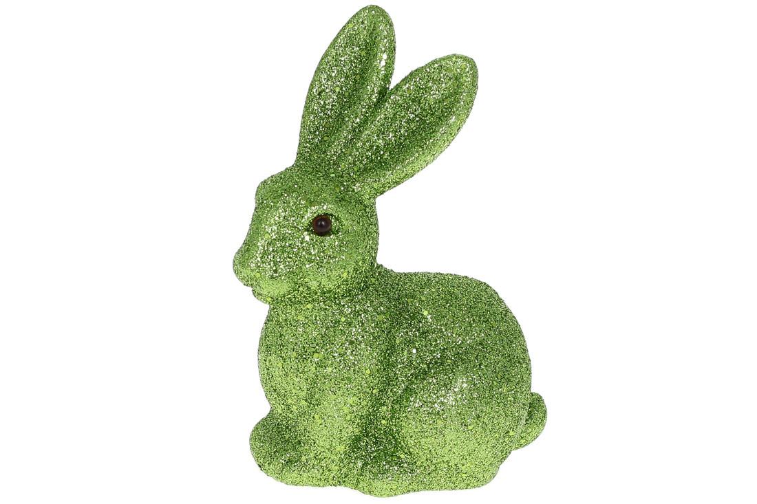 Фігурка декор. пласт. "Кролик" 15см,з глітером,тряв'яний зелений №113-059/Bonadi/(24) - фото 1 - id-p1699671244