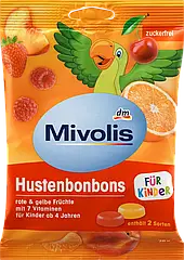 Фруктові льодяники Mivolis з вітамінами (без цукру), 75г