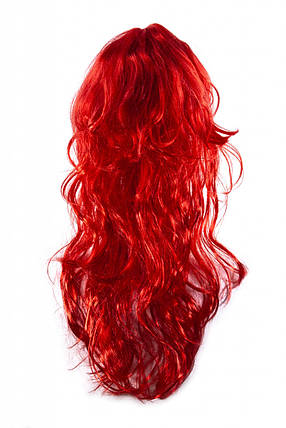 Перука карнавальна з довгим волоссям червона, 65 см, фото 2