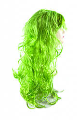 Перука карнавальна з довгим волоссям зелена, 55 см