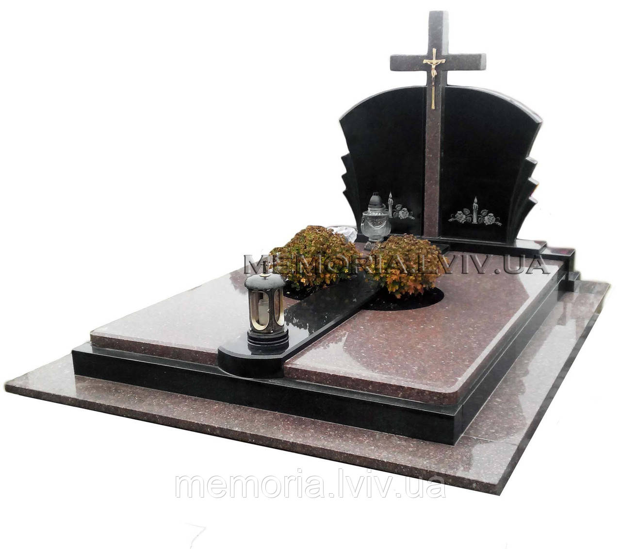 Подвійний гранітний пам'ятник 2117, фото 1