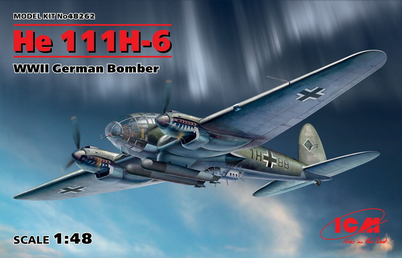 Пластикова модель 1/48 ICM 48262 німецький бомбардувальник Heinkel He 111H-6