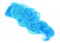 Перука карнавальна з довгим волоссям блакитна, 55 см