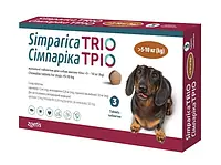 Таблетки от блох, клещей и гельминтов Zoetis Simparica Trio для собак от 5 до 10 кг 1 табл