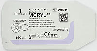 Хирургическая нить Ethicon Викрил (Vicryl) 1, длина 250 см, без иглы, W9001