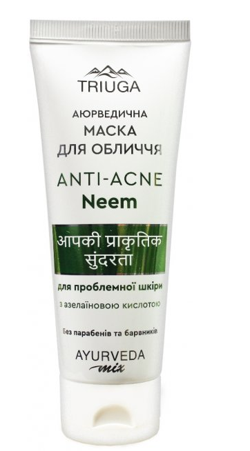 Маска для обличчя Triuga Anti-Acne Neem Аюрведична для проблемної шкіри 75 ml