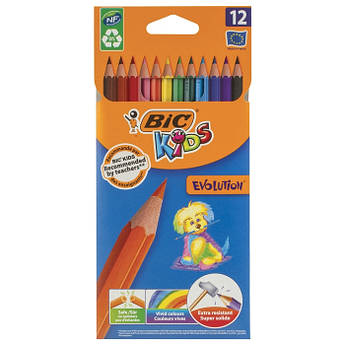 Олівці кольорові 12 кольорів BIC Evolution