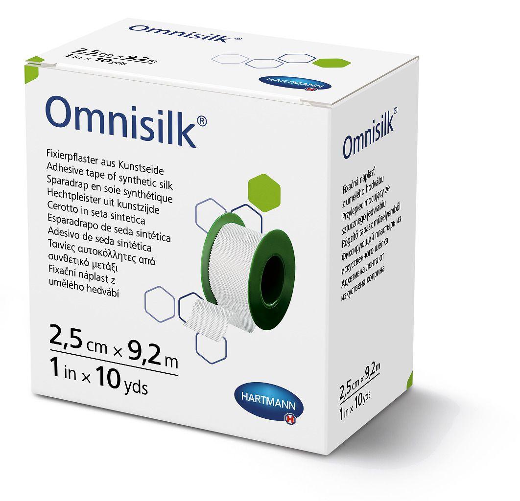 Пластир фіксуючий із штучного шовку Hartmann Omnisilk 2,5 см х 9,2 м