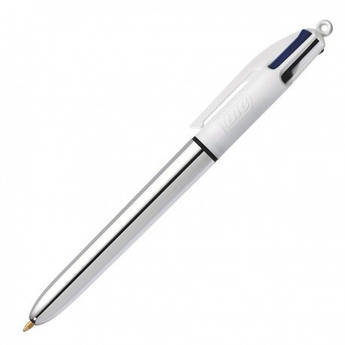 Ручка  кулькова автоматична 1,0 мм, 4 Кольори в 1, BIC 4 Colours Shine Silver