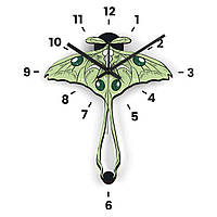 Настінні годинники дерев'яні (Нічний метелик, місячна моль) від Lex Altern