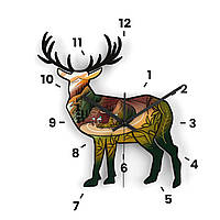 Настенные часы деревянные (Олень, природа, походы, путешествие, кемпинг) от Lex Altern