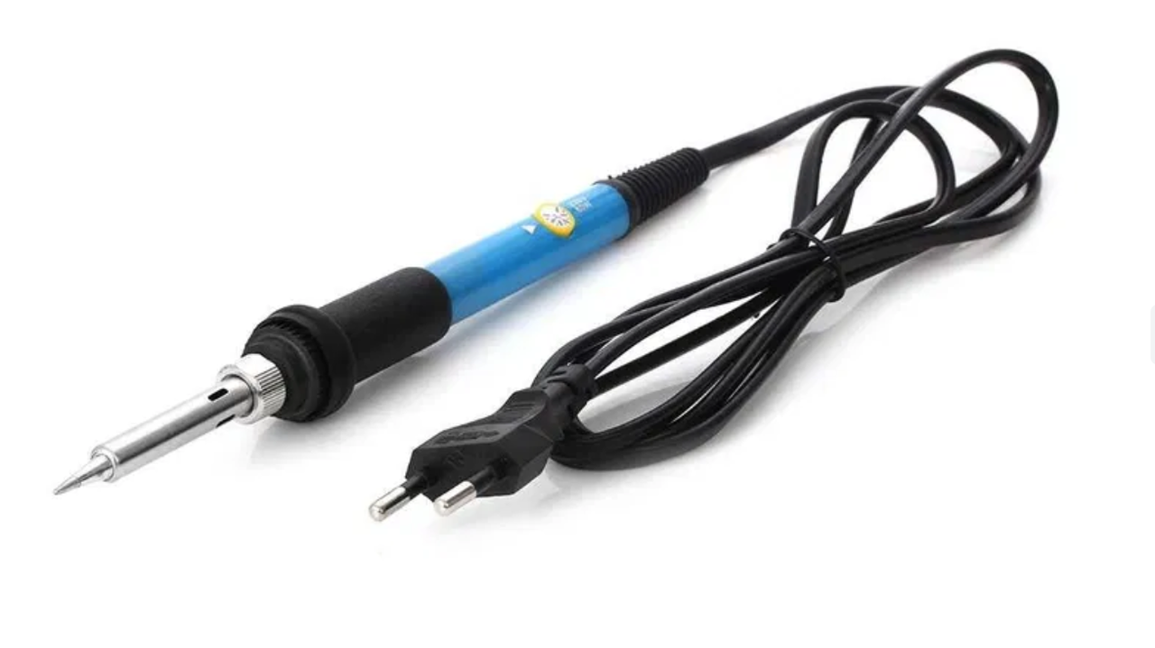 Паяльник електричний регульований 220В 60Вт 200-450C + жала, фото 1