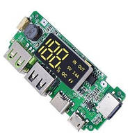 Модуль зарядки 5V 2.4A LED USB Dual/Type-C/microUSB