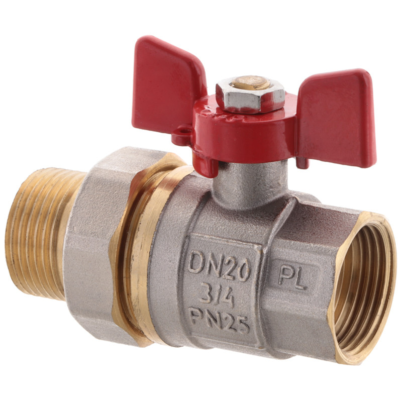 Кран з американкою 3/4" FERRO PL Art. 400, латунний кульовий, для води (FE0555)