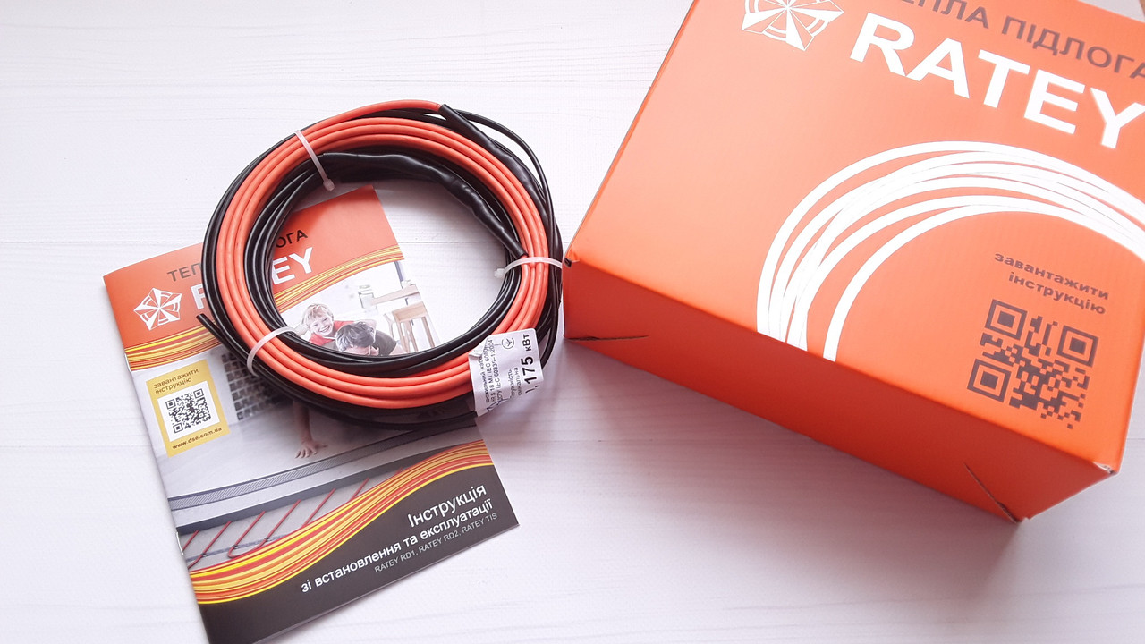 Тепла підлога Ratey RD1 одножильний кабель 18 Вт/м
