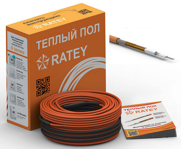 Тепла підлога Ratey RD2 двожильний кабель, 18 Вт/м