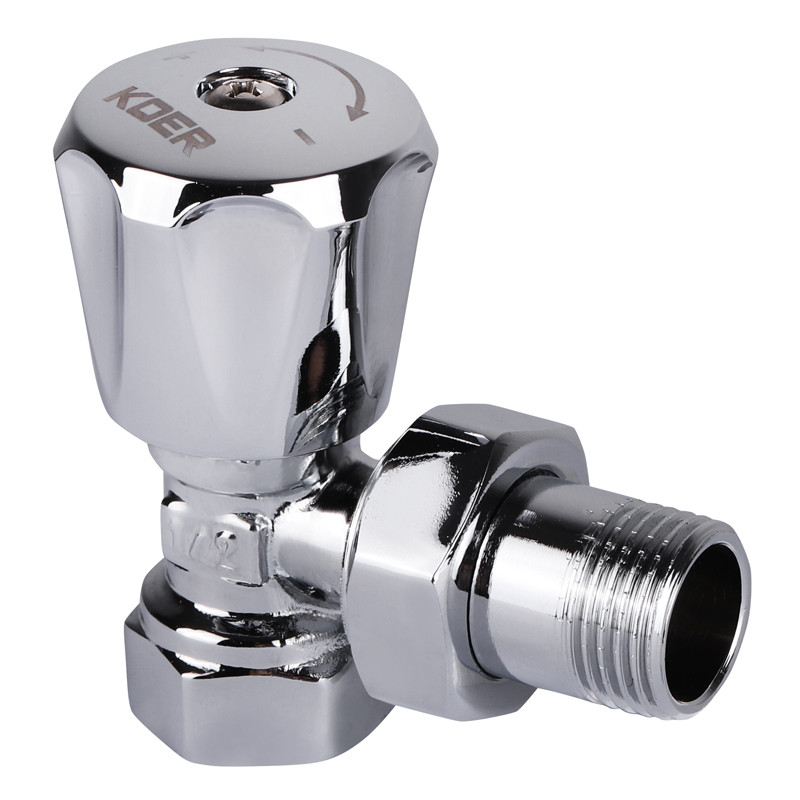 Кутовий радіаторний вентиль хромований KOER KR.901.CHR 1/2" 0-100°C 15 бар (KR2819)