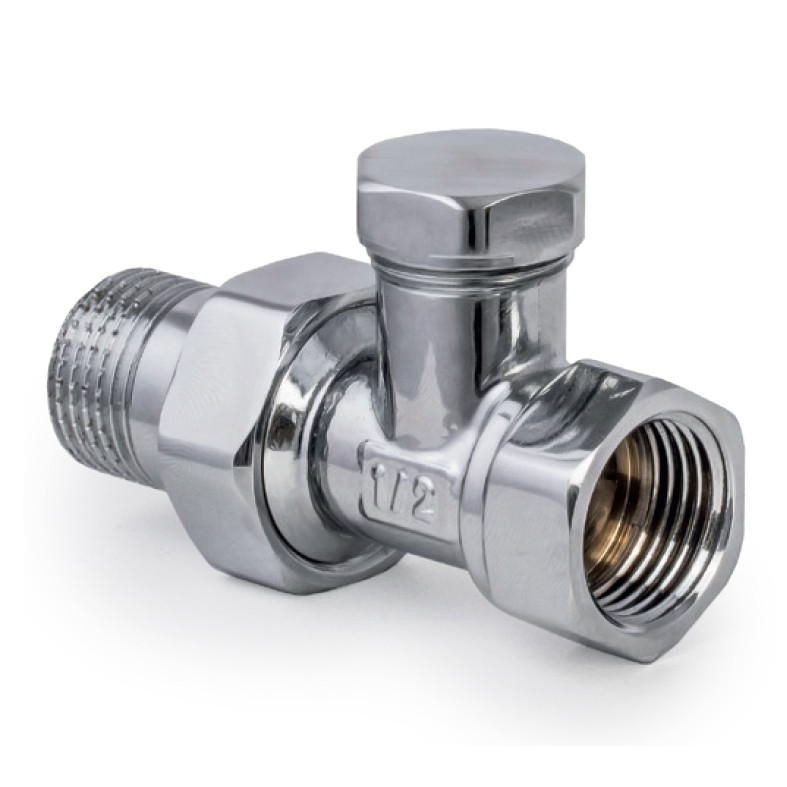 Вентиль радіаторний хромований 1/2" KOER KR.904.CHR, кутовий, латунь, 15 бар (KR2824)