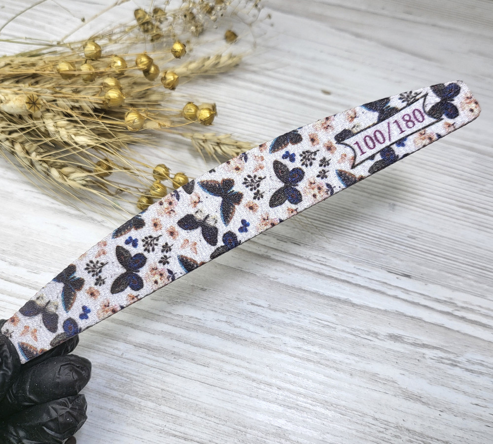 Пилочка для нігтів човник Nail Sunshine метелики №2 100/180 грит