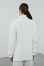 Теплий білий светр з коміром-стійкою подовжений ззаду (р. 42-46) 68043056, фото 4