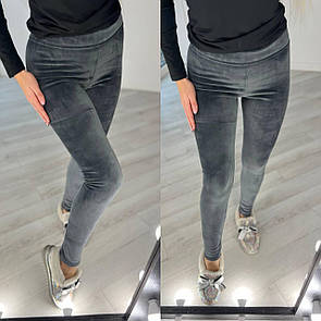 Утеплені лосини з велюру на хутрі на середній посадці (р. 42-48) 52121001