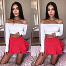 Жіночий трикотажний топ із відкритими плечима та довгими рукавами (р. 42-44) 10171001, фото 2