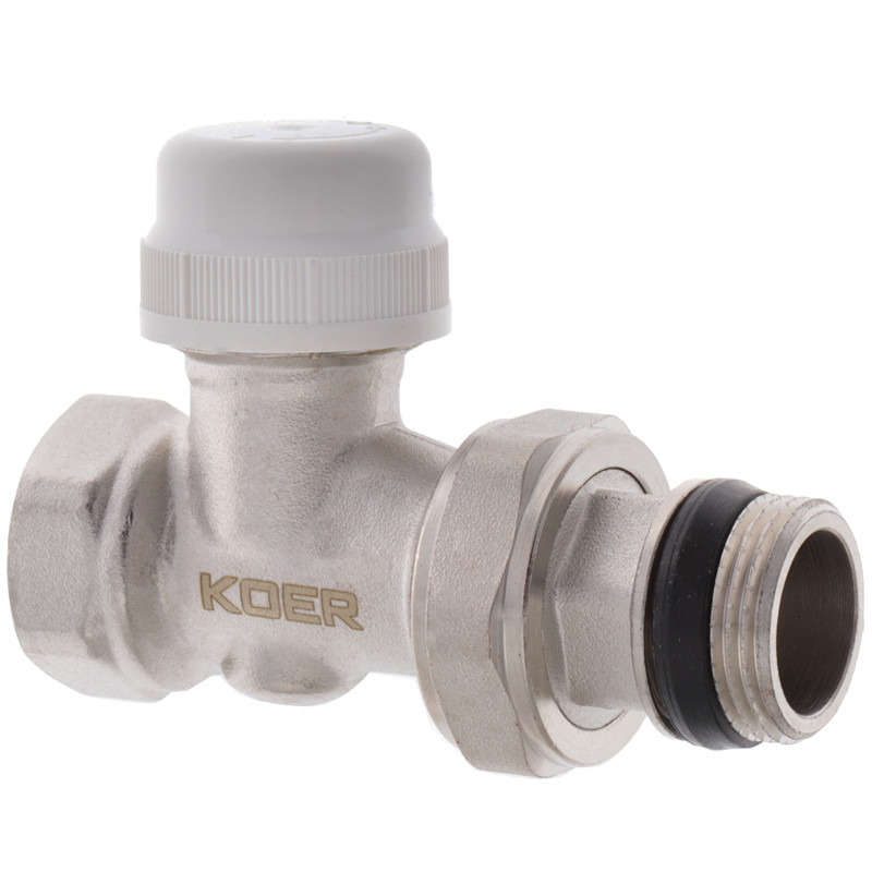 Термостатичний кран прямий KOER KR.923-GI 3/4“ нікелевий для радіаторів (KR2685)