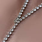 Кольє зі стразів. Нитка з каменів срібляста, фото 2