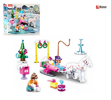 Конструктор SLUBAN M38-B0889C сані з конем, ялинка, фігурка, 149 дет, в кор