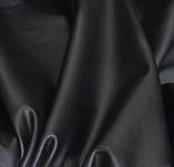 Штучна шкіра стрейч на велюрі чорна, фото 2