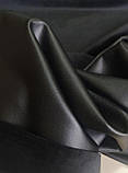 Штучна шкіра стрейч на велюрі чорна, фото 3