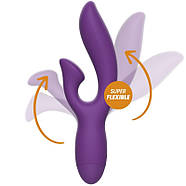Подвійний вібратор фіолетовий Rewolution Rewofun Flexible Rabbit Vibrator | Puls69, фото 3