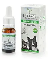 Олія КБД CBD oil для тварин 6% Sativol Full Spectrum Польща