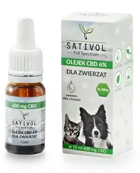 🌿 Олія КБД Sativol CBD oil для тварин 6% Full Spectrum Польща