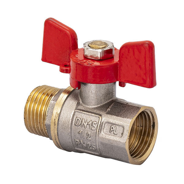Кран кульовий FERRO PL 1/2" ГШБ арт. 607 (латунний шар) для води (FE0553)