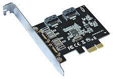 Контролер PCI-E => SATA 3.0, ASM1061, 6Gb / s, 2 порти внутрішніх, BOX