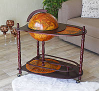 Глобус бар со столиком Древние карты коричневый сфера 33 см