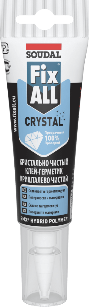 Клей-герметик 125 мл безбарвний для скла Fix all Crystal Soudal