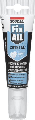 Клей-герметик 125 мл безбарвний для скла Fix all Crystal Soudal, фото 1