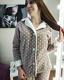 Жіноча флісова піжама "Горох" домашній костюм, фото 4